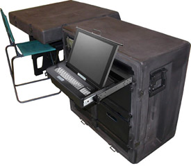 Tactical Desk with built-in Tactical Computer Workstation